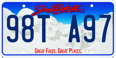 SD license plate 98TA97