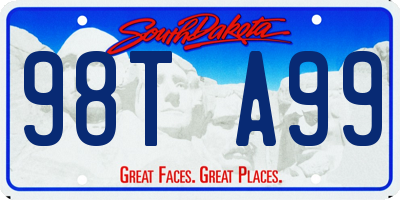 SD license plate 98TA99