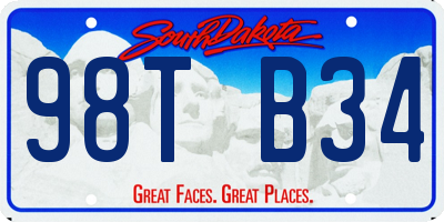 SD license plate 98TB34