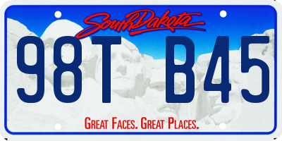 SD license plate 98TB45