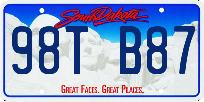 SD license plate 98TB87