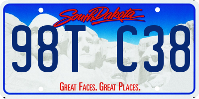 SD license plate 98TC38