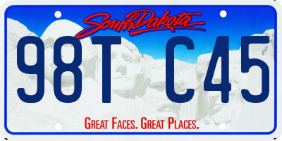 SD license plate 98TC45