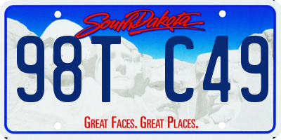 SD license plate 98TC49