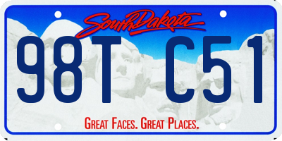 SD license plate 98TC51