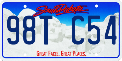SD license plate 98TC54