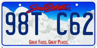 SD license plate 98TC62