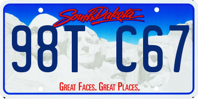 SD license plate 98TC67