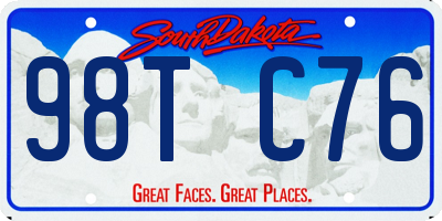 SD license plate 98TC76