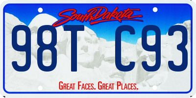 SD license plate 98TC93