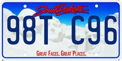 SD license plate 98TC96