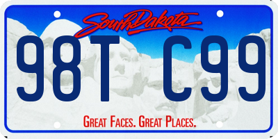 SD license plate 98TC99