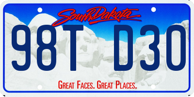 SD license plate 98TD30