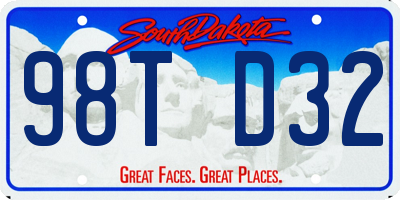 SD license plate 98TD32