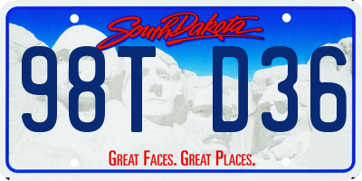 SD license plate 98TD36