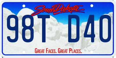SD license plate 98TD40