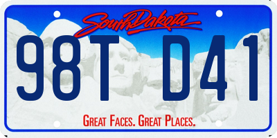 SD license plate 98TD41
