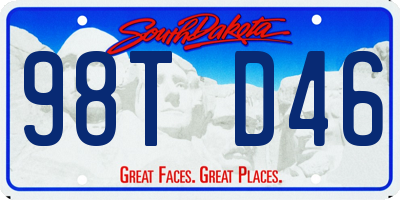 SD license plate 98TD46