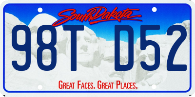 SD license plate 98TD52