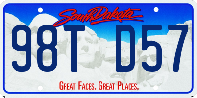 SD license plate 98TD57