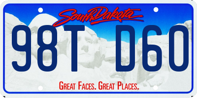 SD license plate 98TD60