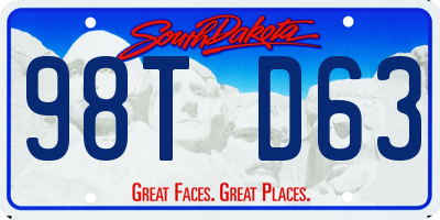 SD license plate 98TD63