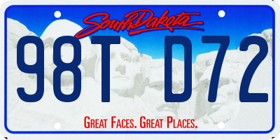 SD license plate 98TD72