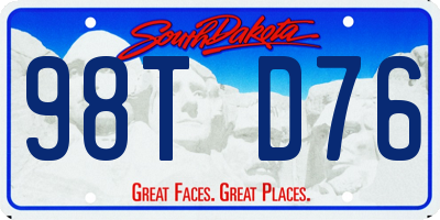 SD license plate 98TD76