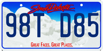 SD license plate 98TD85
