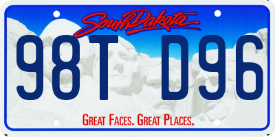 SD license plate 98TD96