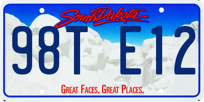 SD license plate 98TE12