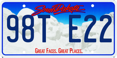 SD license plate 98TE22
