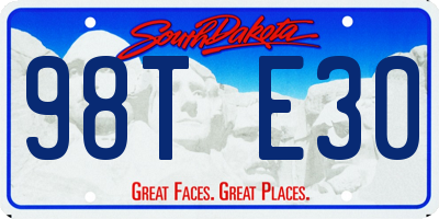 SD license plate 98TE30