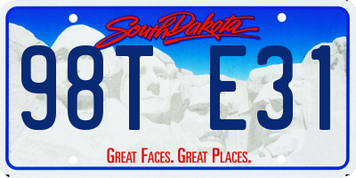 SD license plate 98TE31