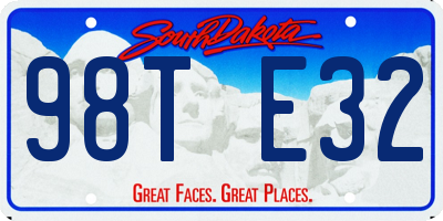 SD license plate 98TE32