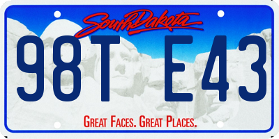 SD license plate 98TE43