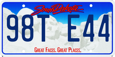 SD license plate 98TE44