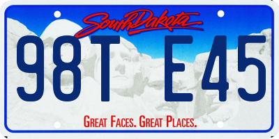 SD license plate 98TE45
