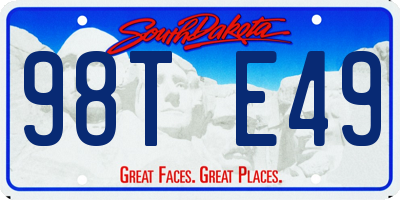 SD license plate 98TE49