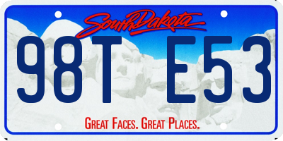 SD license plate 98TE53