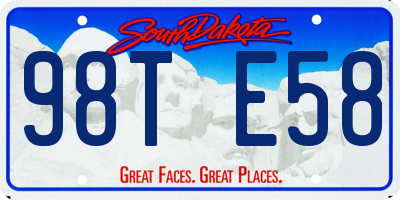 SD license plate 98TE58