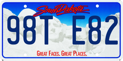 SD license plate 98TE82