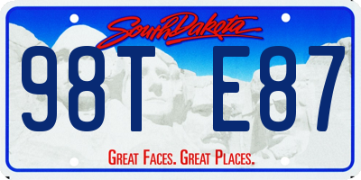 SD license plate 98TE87