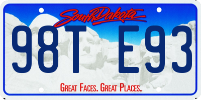 SD license plate 98TE93