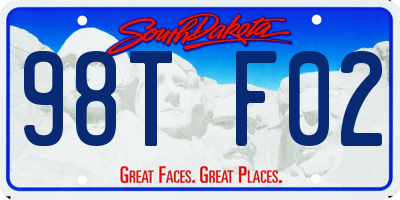 SD license plate 98TF02