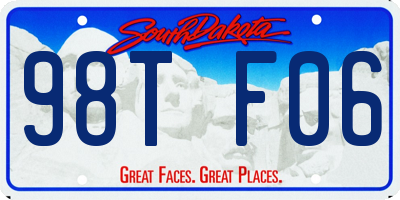 SD license plate 98TF06