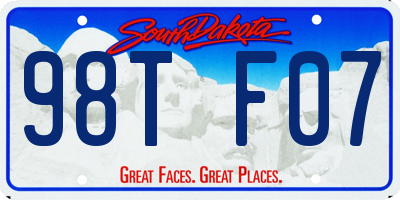 SD license plate 98TF07