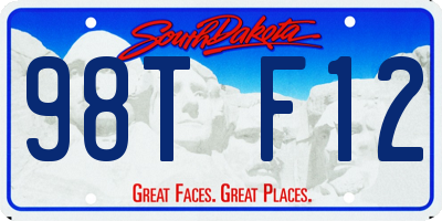 SD license plate 98TF12