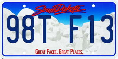 SD license plate 98TF13