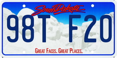 SD license plate 98TF20